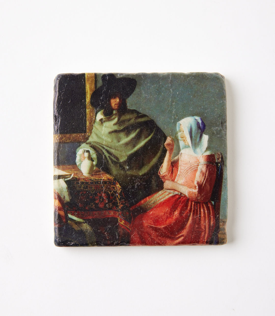 Johannes Vermeer Marble Coasters, Set Of 4