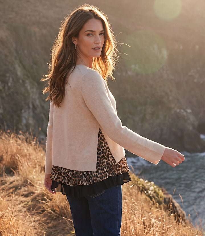 Layered Contrast Sweater
