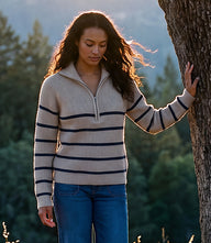 Stripe Half-Zip Sweater