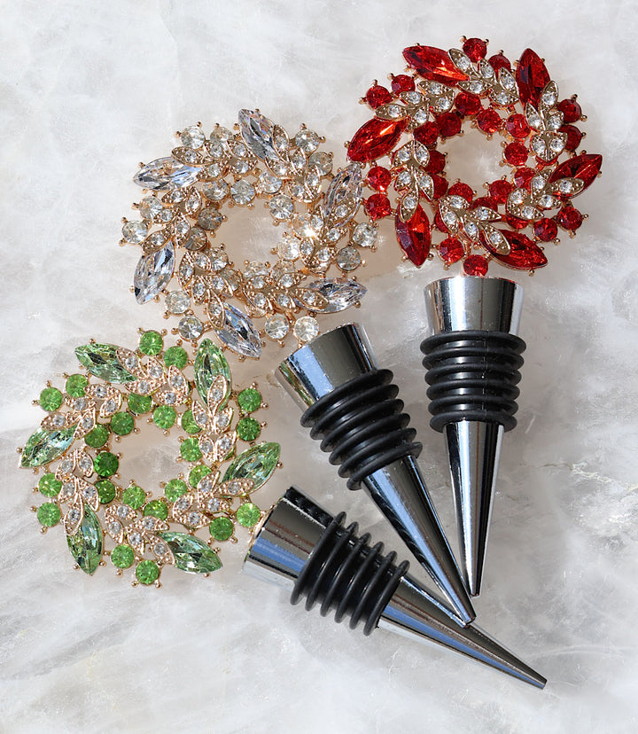 Jeweled Wreath Bottle Stopper