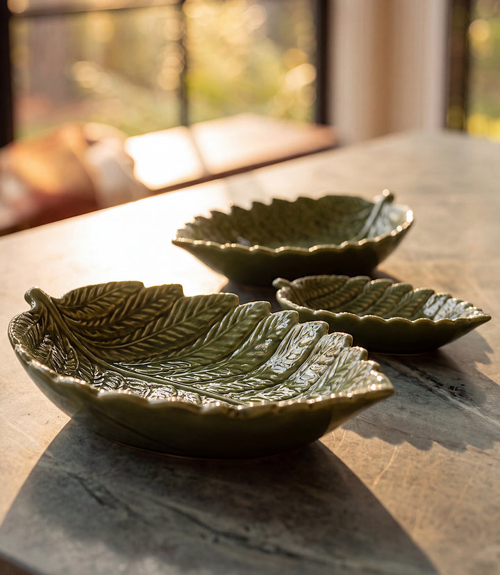 Fern Leaf Plates, Set Of 3