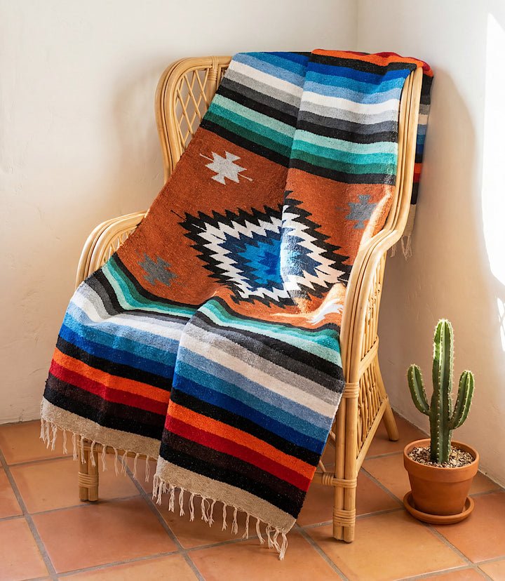 Red Earth Baja Fringe Blanket