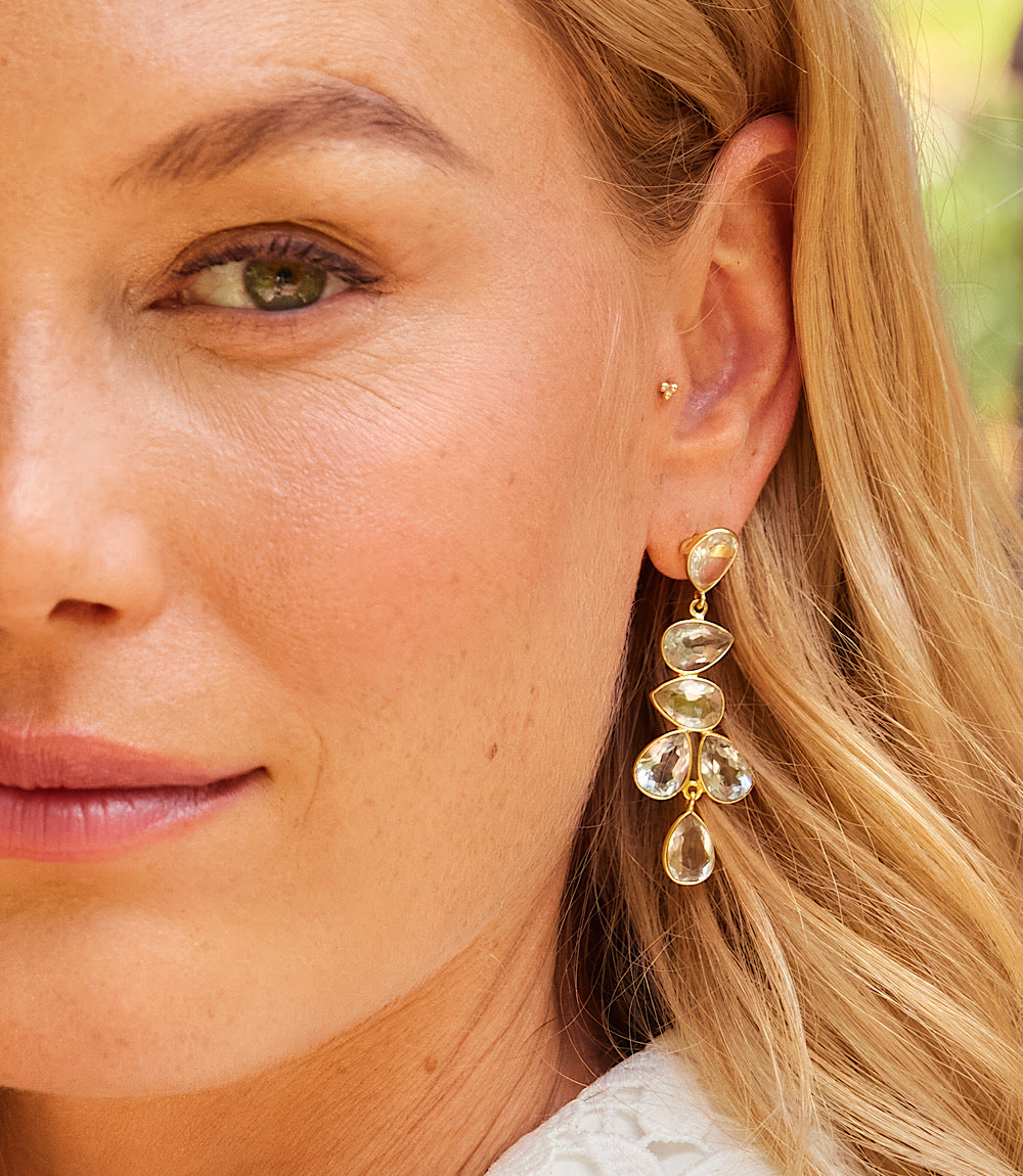 Multi Drop Gemstone Earrings