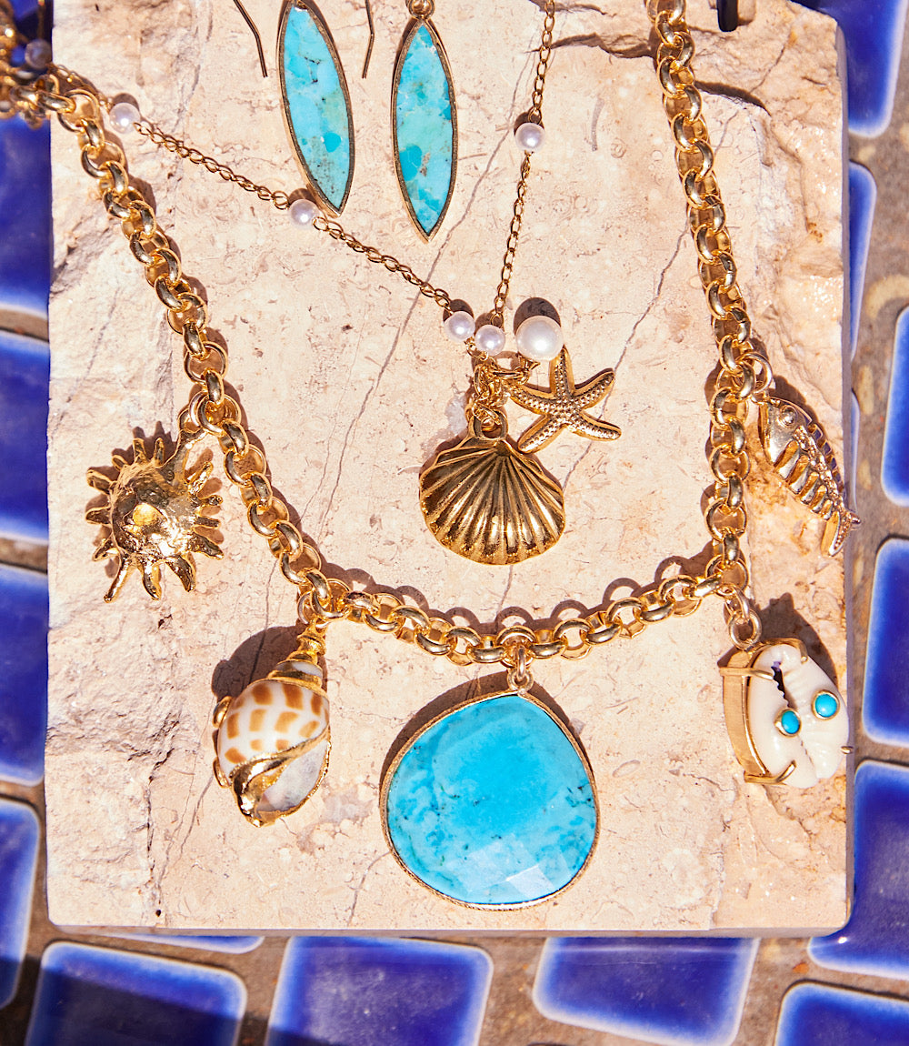 Turquoise Sea Charm Necklace