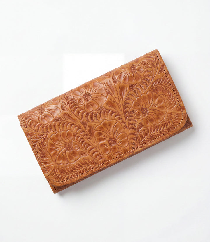 Embossed Tri-Fold Leather Wallet