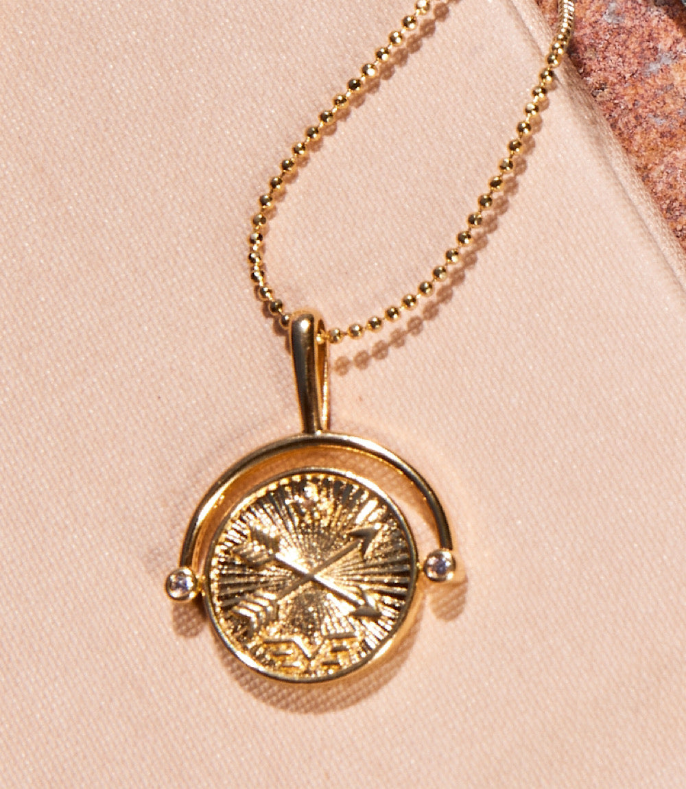 Compass Swivel Pendant Necklace