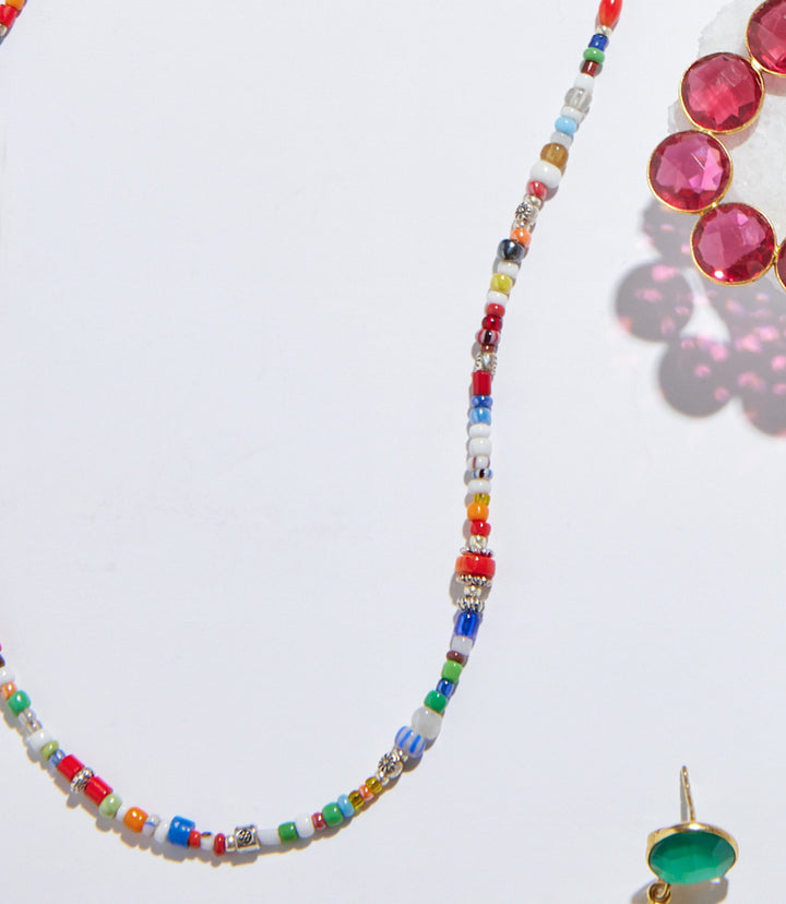 African Trade Beads Necklace