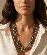 Four Strand Turquoise And Spiny Oyster Necklace