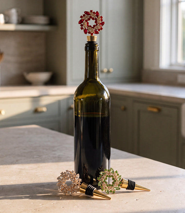 Jeweled Wreath Bottle Stopper