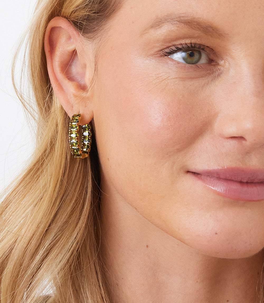 Gemstone Hoop Earrings