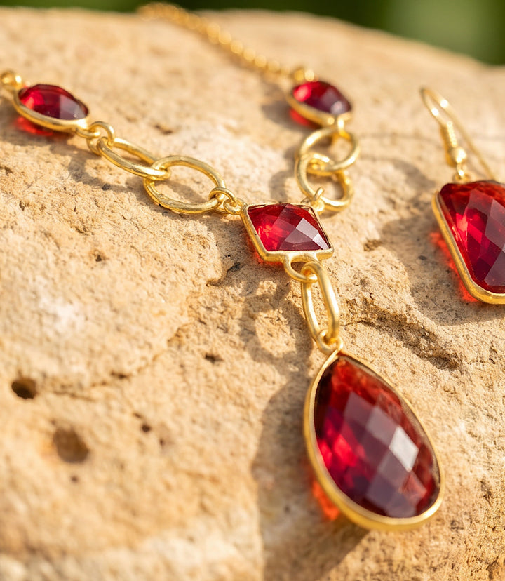 Ruby Teardrop Necklace