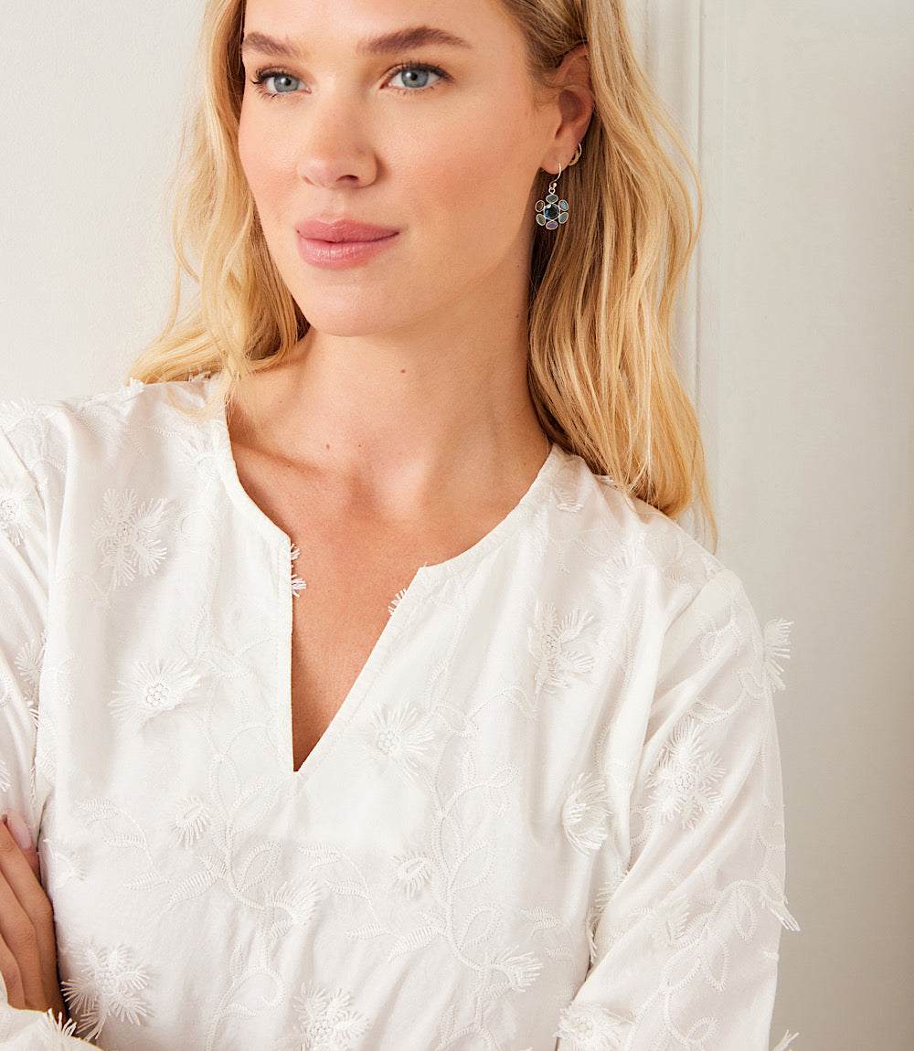 3/4 Sleeve Embroidered Tunic