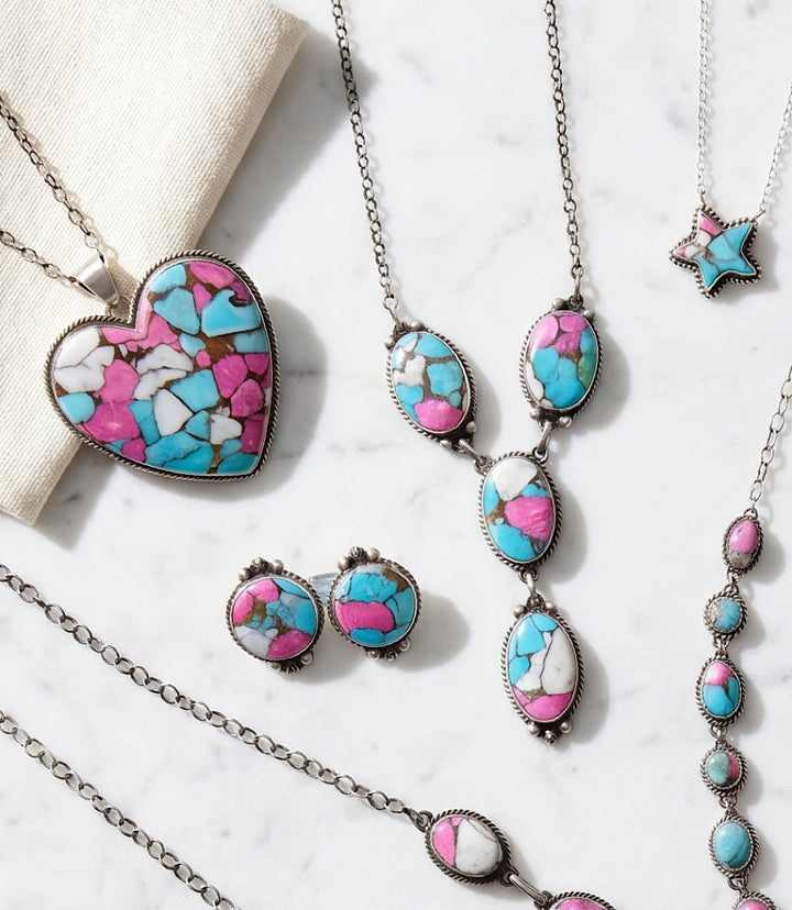 Cotton Candy Turquoise Star Necklace