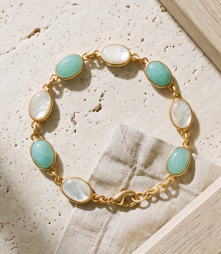Turquoise And Pearl Beaded Bracelet