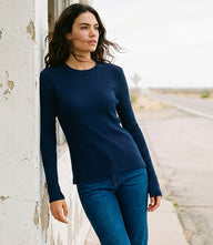 Ribbed Long Sleeve Crewneck Top