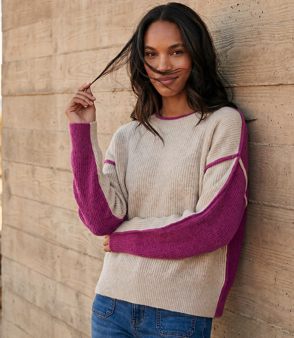 Colorblock Crewneck Sweater