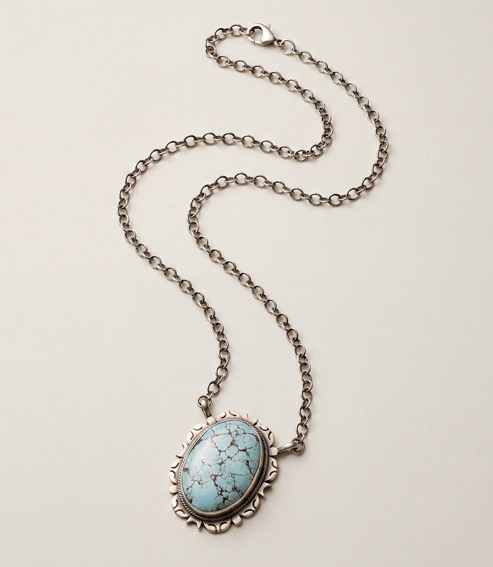 Embellished Turquoise Pendant Necklace