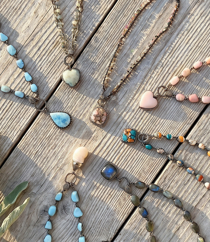 Labradorite Bezel Crystal Pendant Necklace
