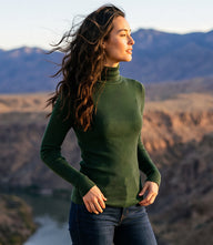 Ribbed Long Sleeve Turtleneck Top