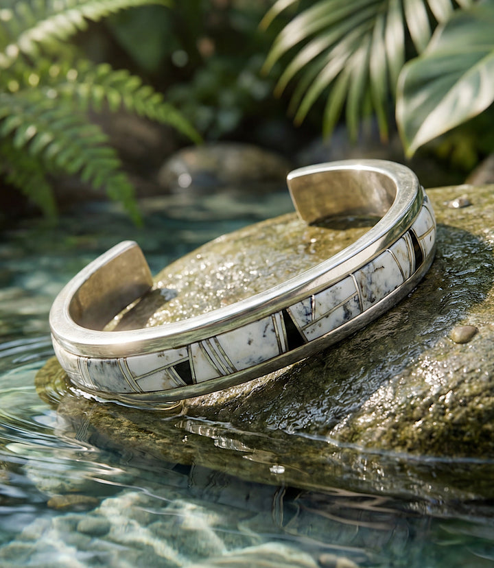 White Buffalo Inlay Bracelet