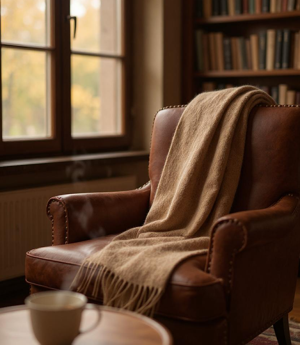 Merino Wool Fringed Scarf