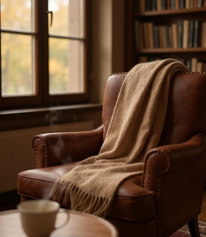 Merino Wool Fringed Scarf