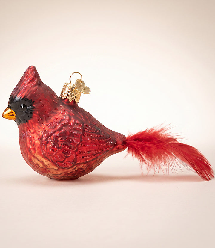 Vintage Cardinal Glass Ornament
