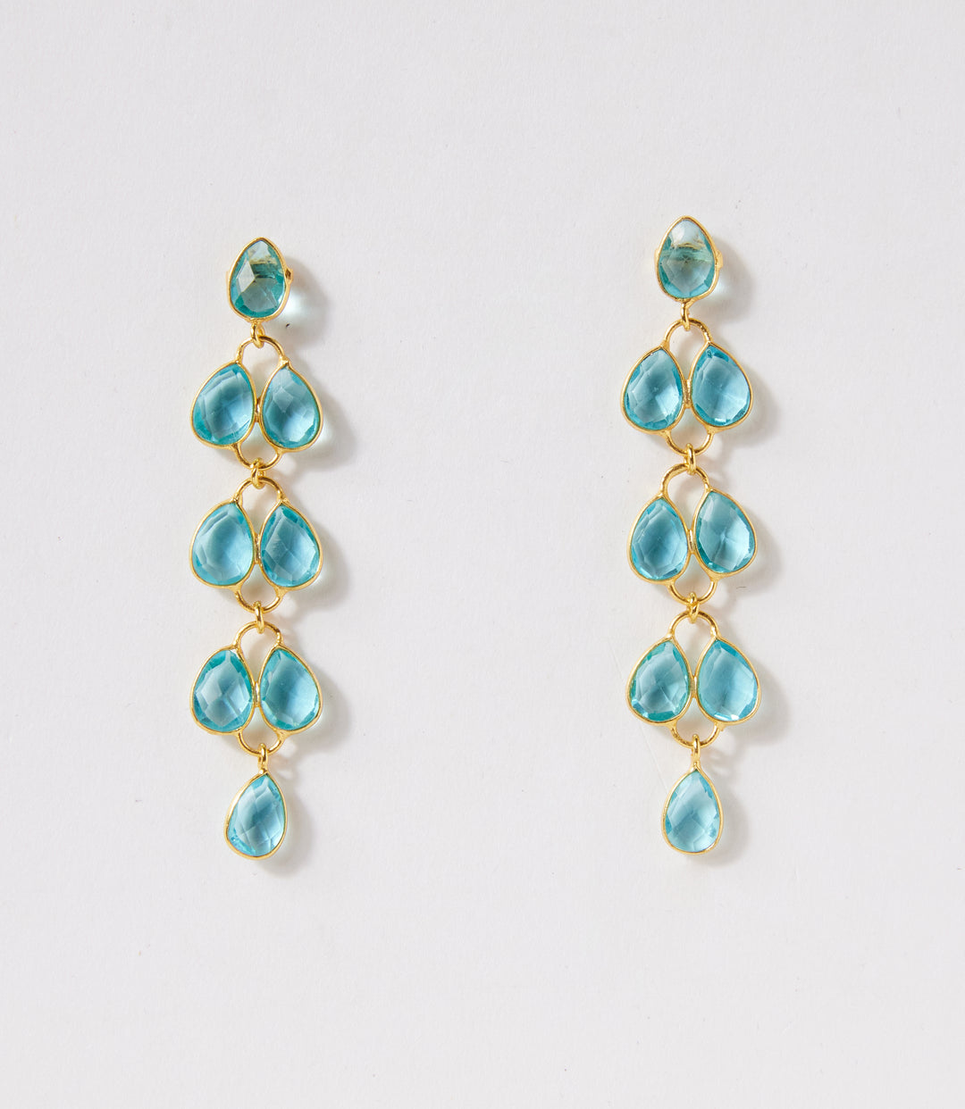 Feather Drop Gemstone Earrings