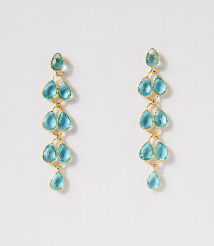 Feather Drop Gemstone Earrings