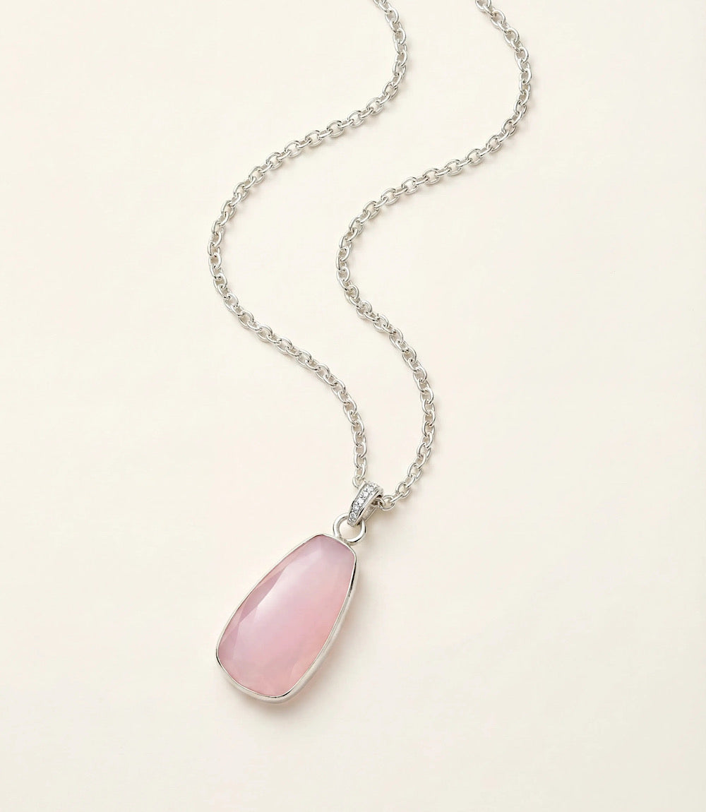 Pink Opal Pendant Necklace