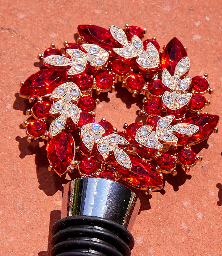Jeweled Wreath Bottle Stopper