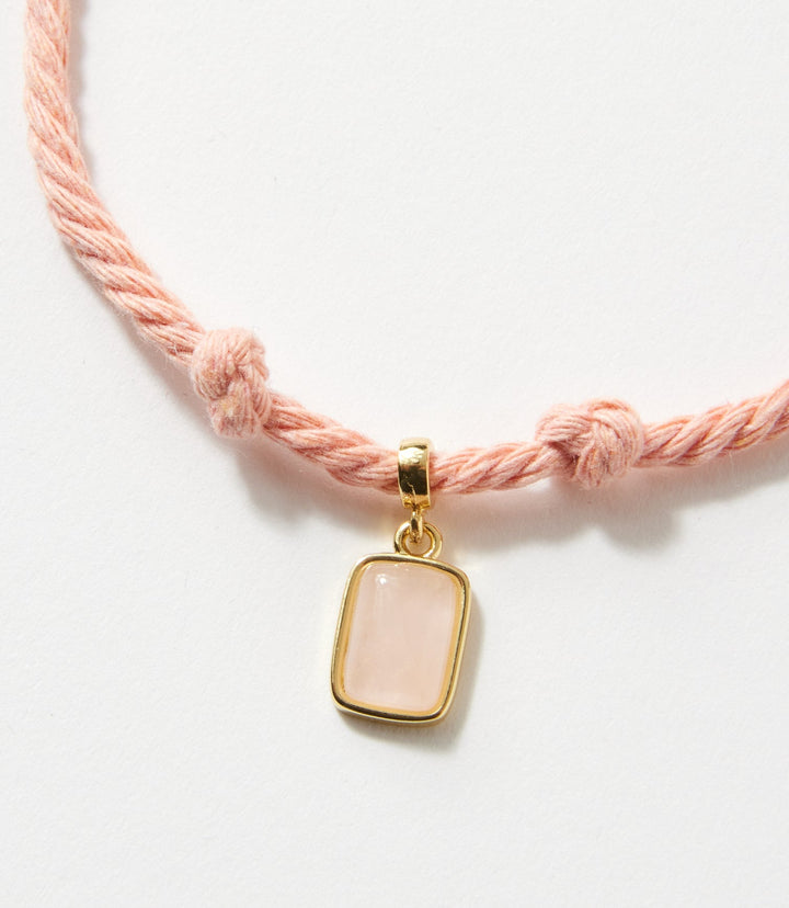 Rectangular Gemstone Cord Bracelet