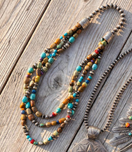 Beaded Multi Strand Turquoise Necklace