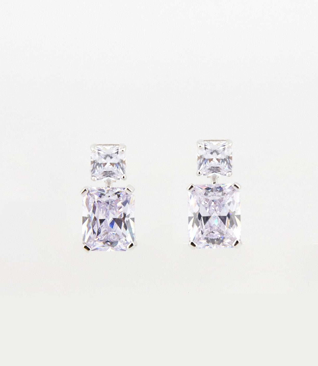 Princess Cut Drop Earrings