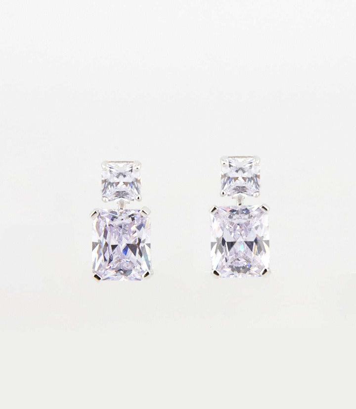 Princess Cut Drop Earrings