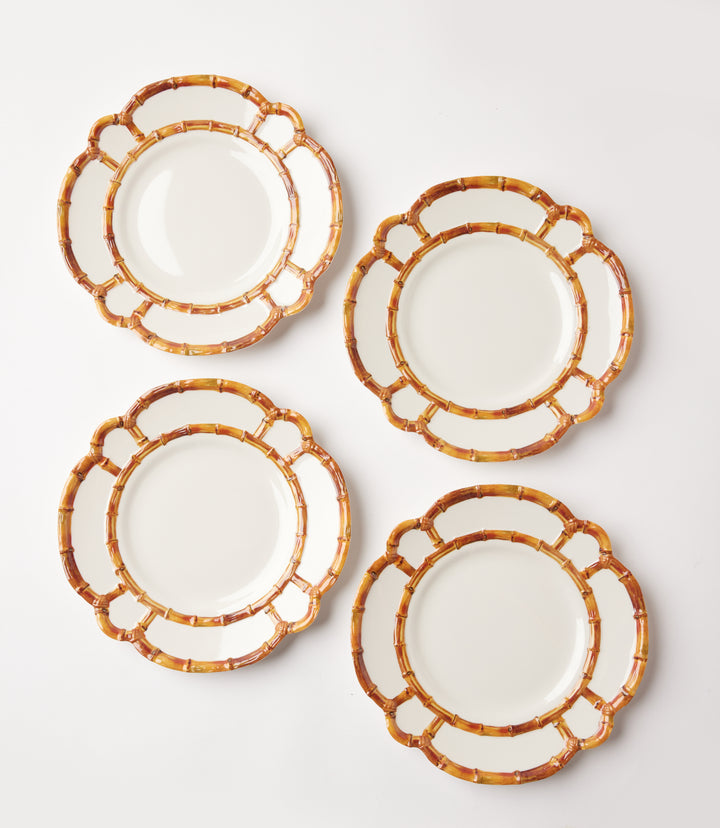 Bamboo Accent Dinner Plates, Set Of 4