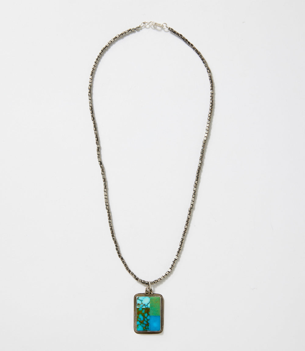 Embellished Multi Turquoise Inlay Pendant Necklace