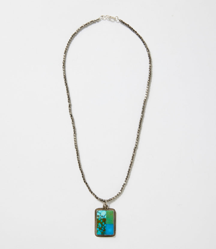Embellished Multi Turquoise Inlay Pendant Necklace
