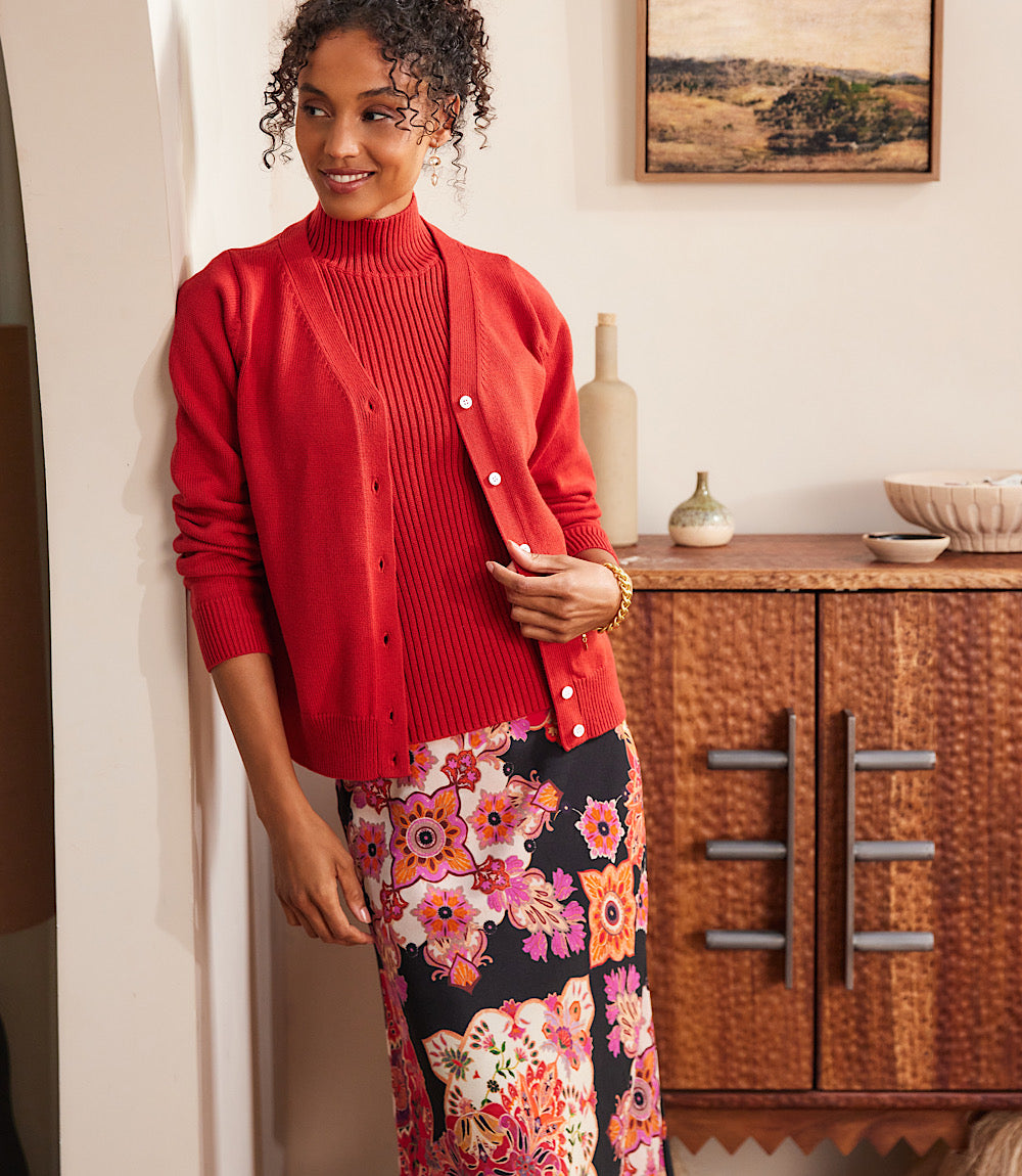 V-Neck Cardigan Sweater