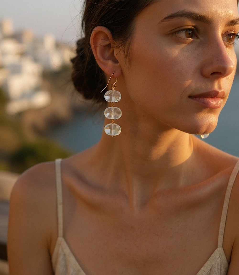 Tiered Gemstone Earrings