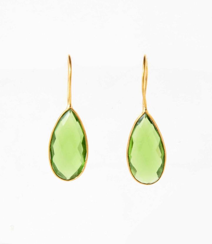 Long Teardrop Gemstone Earrings