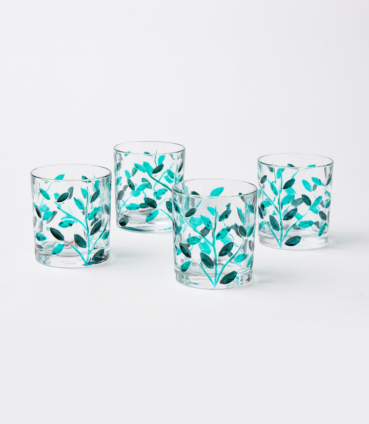 Hand-Painted Short Drinking Glass