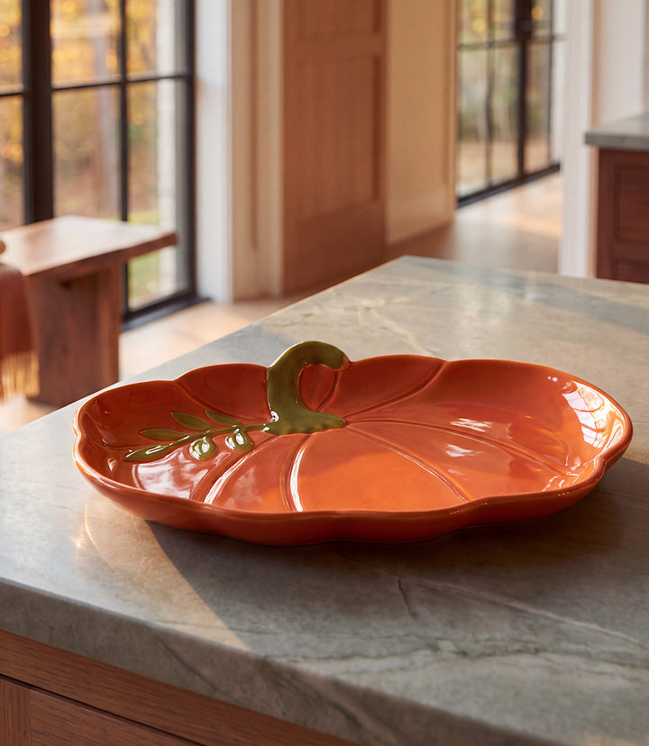 Porcelain Pumpkin Tidbit Plate
