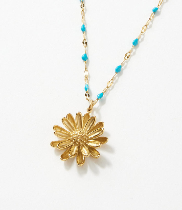 Beaded Sunflower Necklace