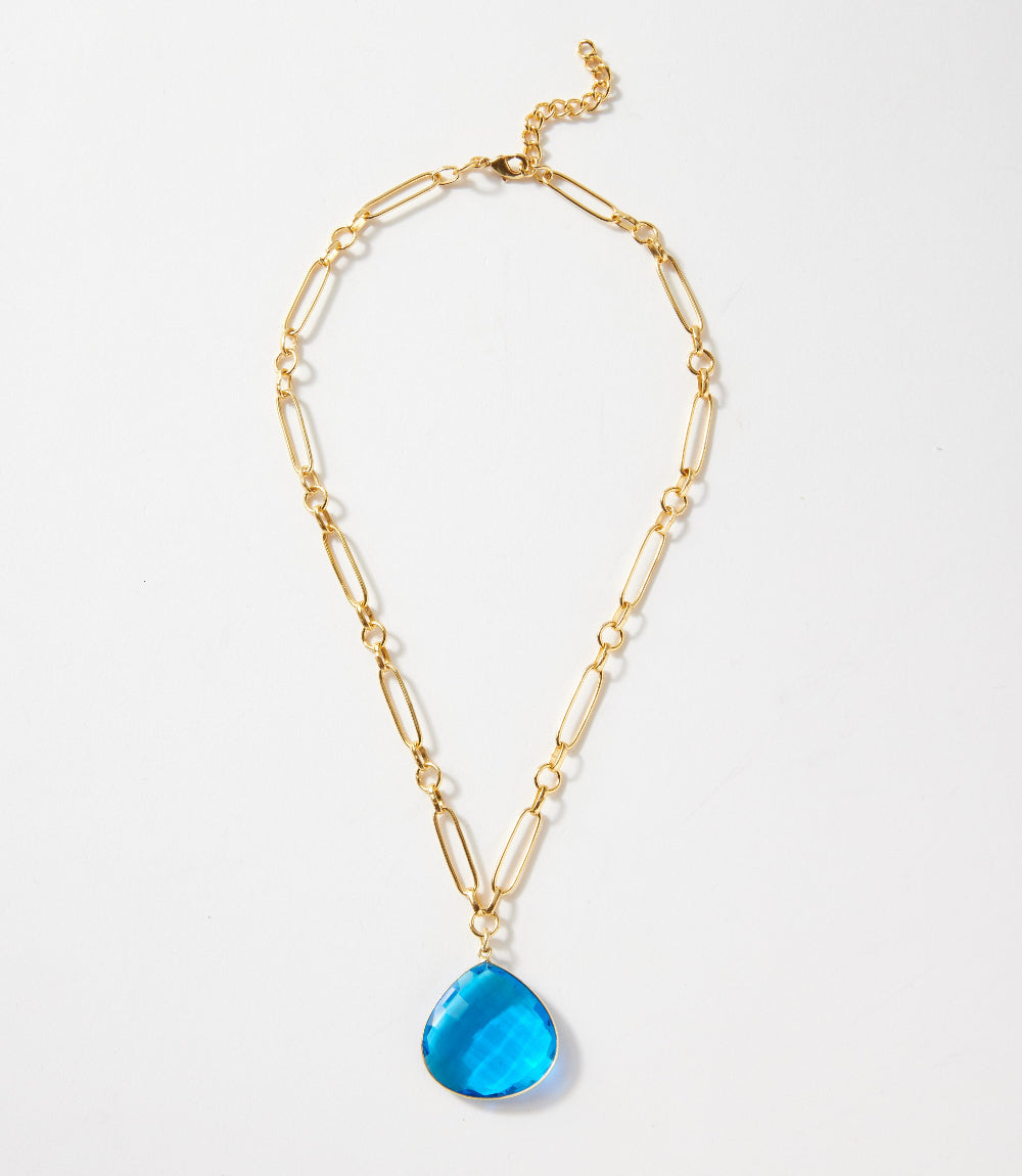 Teal Quartz Pendant Necklace