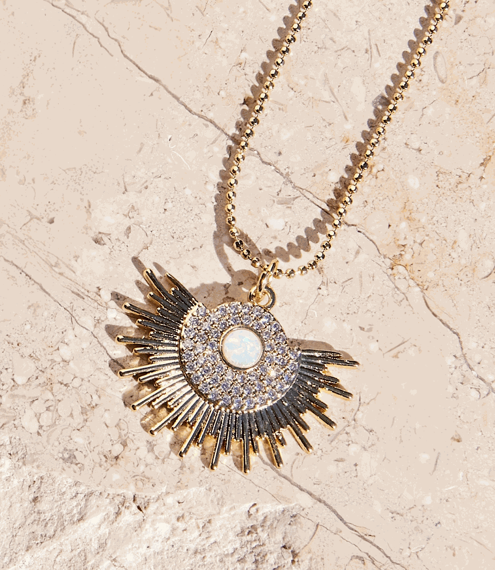 Opal Sunburst Necklace