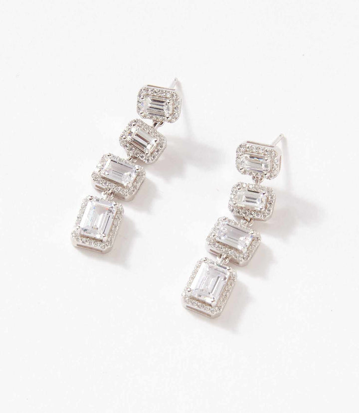 Triple Crystal Earrings