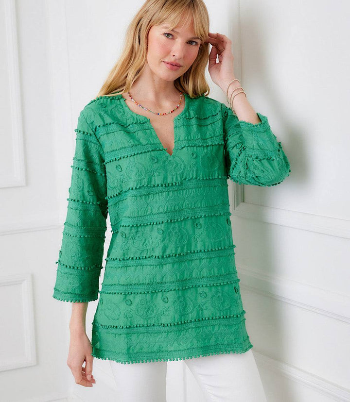 3/4 Sleeve Embroidered Tunic