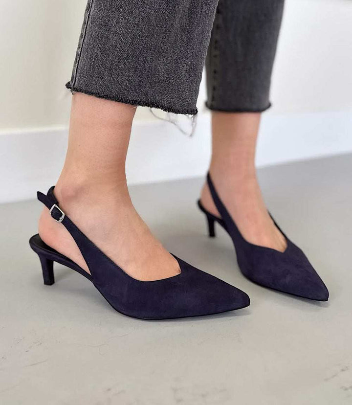 Slingback Stacked High Heels