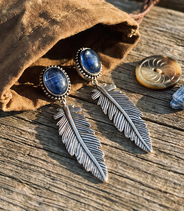 Embellished Feather Earrings